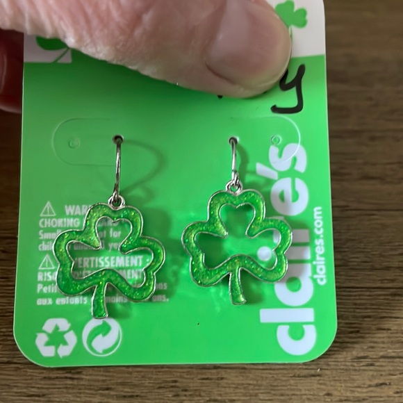 Claire's Jewelry - Free w/ purchase! Shamrock earrings for St. Patrick’s day!